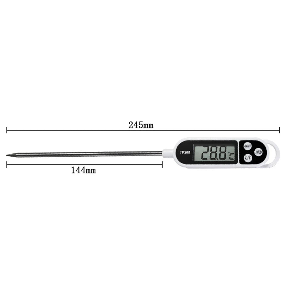 TP300 Instant-Read Digital Food Thermometer – LCD Meat, Milk & BBQ Thermometer