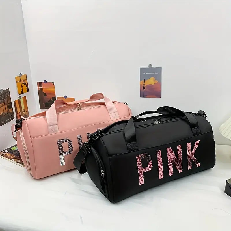 Large Capacity Sequins Decor Travel Duffle Bag