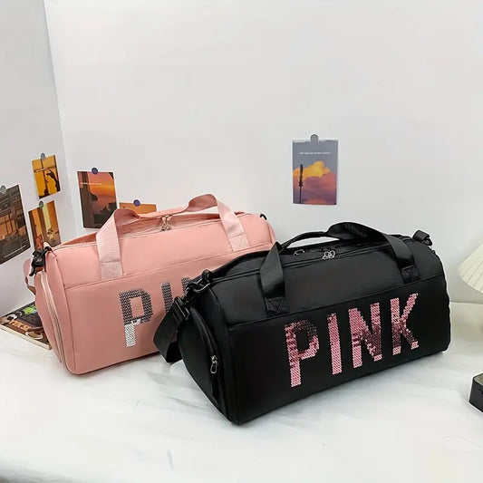 Large Capacity Sequins Decor Travel Duffle Bag