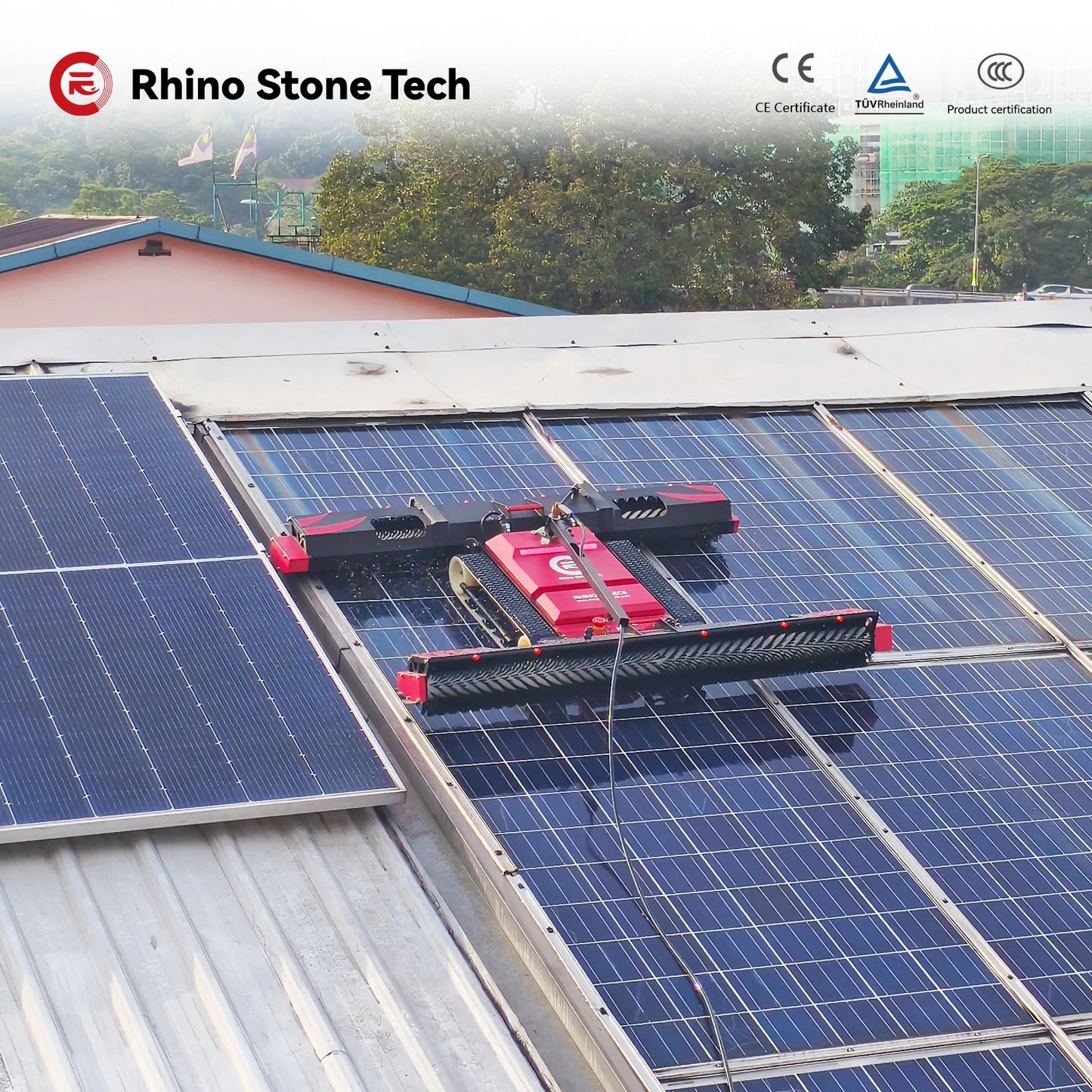 Semi-Automatic Solar Panel Cleaning Robot – PV Module Maintenance Machine