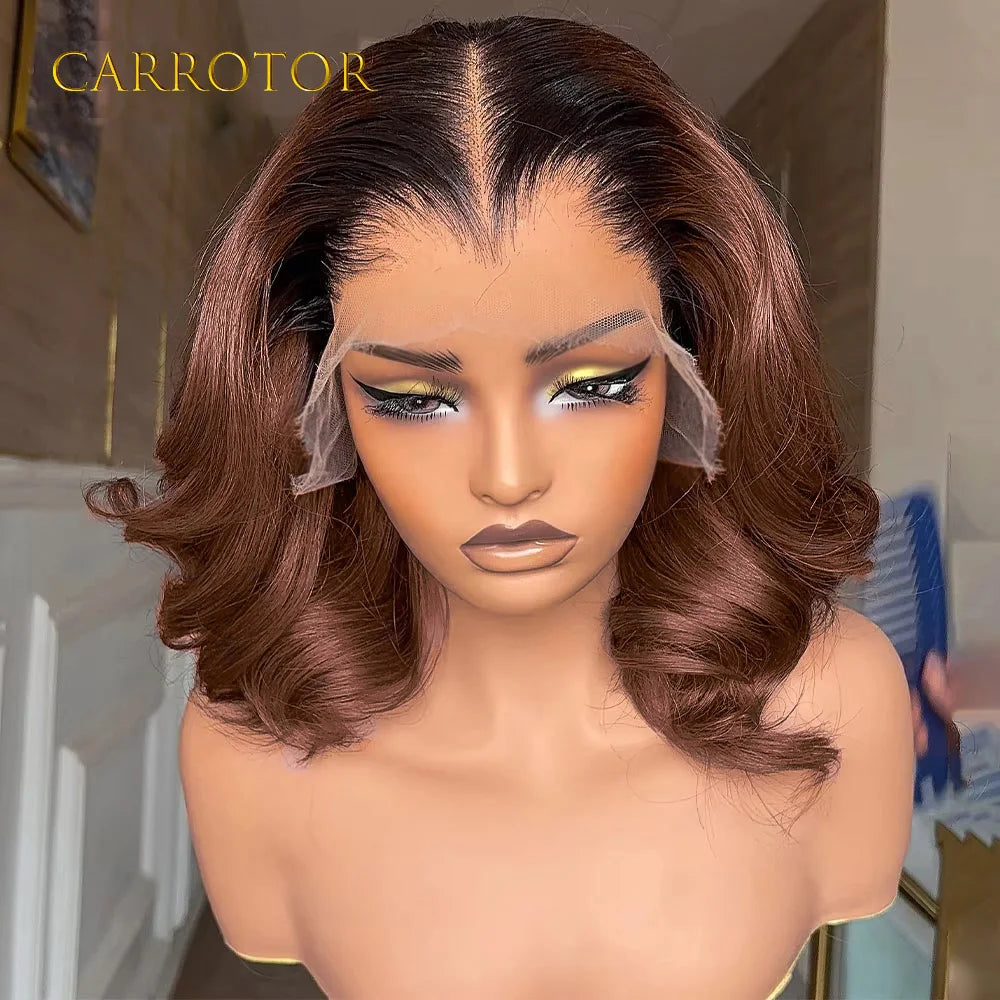 Lagos Hairline Wig 1b4 Ombre Colored 13x4 Invisible Lace Frontal Wig Loose Deep Wave Human Hair Wigs Preplucked For Woman