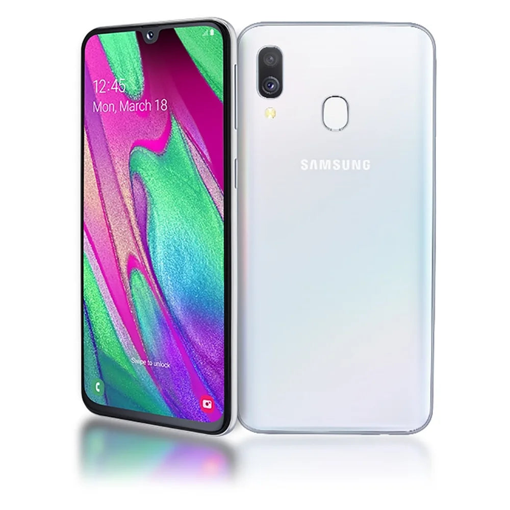 Refurbished Samsung Galaxy A40 – 5.9" AMOLED, 25MP, Dual SIM, Global Unlocked Android Phone