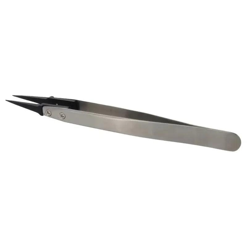 ESD-Safe Precision Tweezers – Anti-Static Heavy-Duty Metal Tips for Electronics & Jewelry Repair