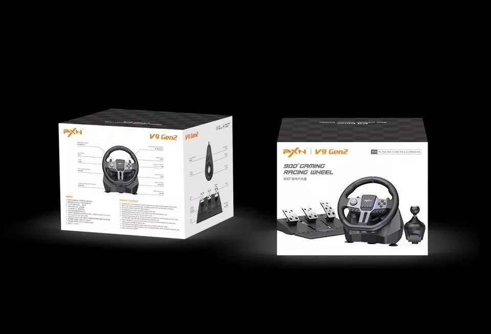 V9 Gen2 Gaming Steering Wheel 270°/900° Racing Wheel Volante for PS4/PS3/PC Windows 8,10,11/Switch/Xbox One/Xbox Series X/S