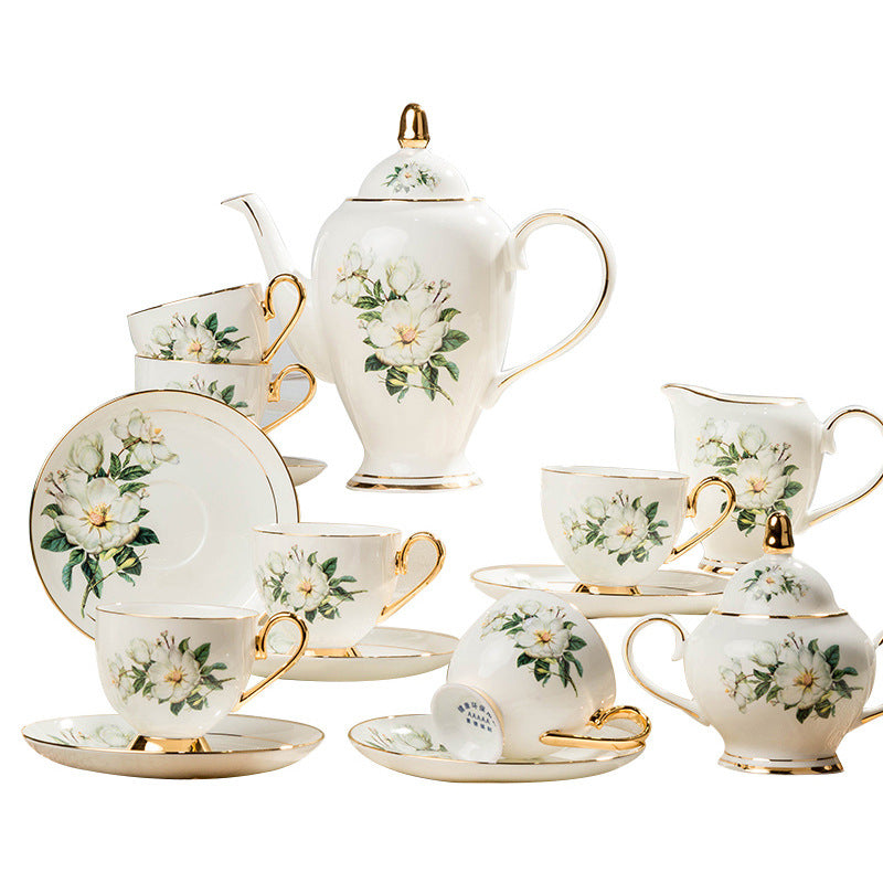 Phnom Penh Gold Ceramic Bone China Tea Cup Set