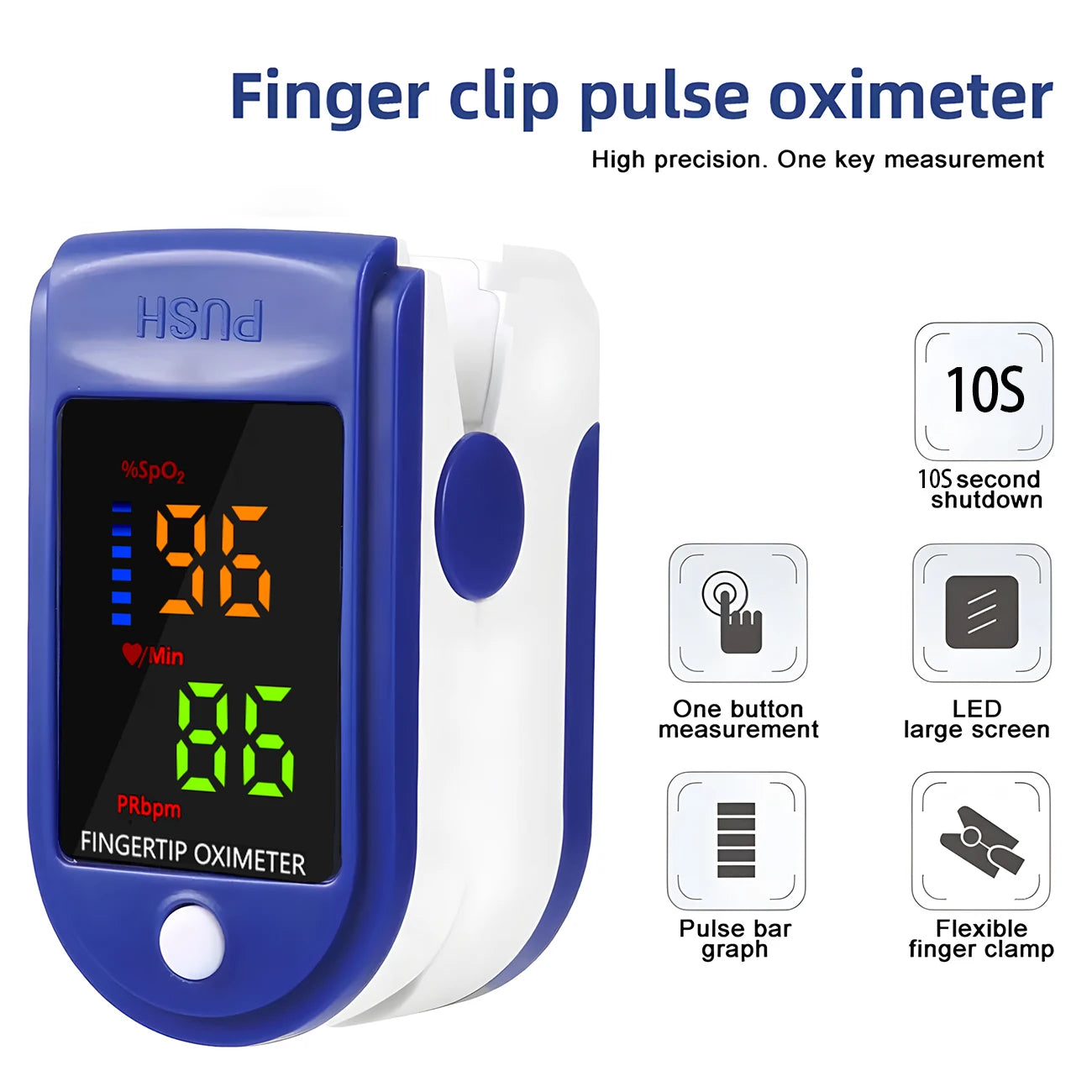 Digital Infrared Forehead Thermometer & Finger Pulse Oximeter – Non-Contact Fever & Blood Oxygen Monitor