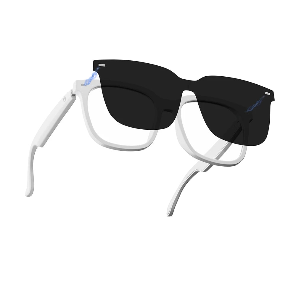 AI Open-Ear Bluetooth Glasses Magnetic Suction Lenses Real-time Translation Calls&Music Global Travel Trade Communication