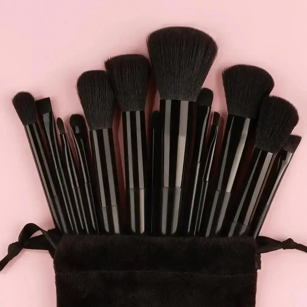 Vegan Makeup Brush Set - Soft Fluffy Kabuki & Blending Brushes for Foundation, Contour & Baking, Cruelty-Free Salon Tools