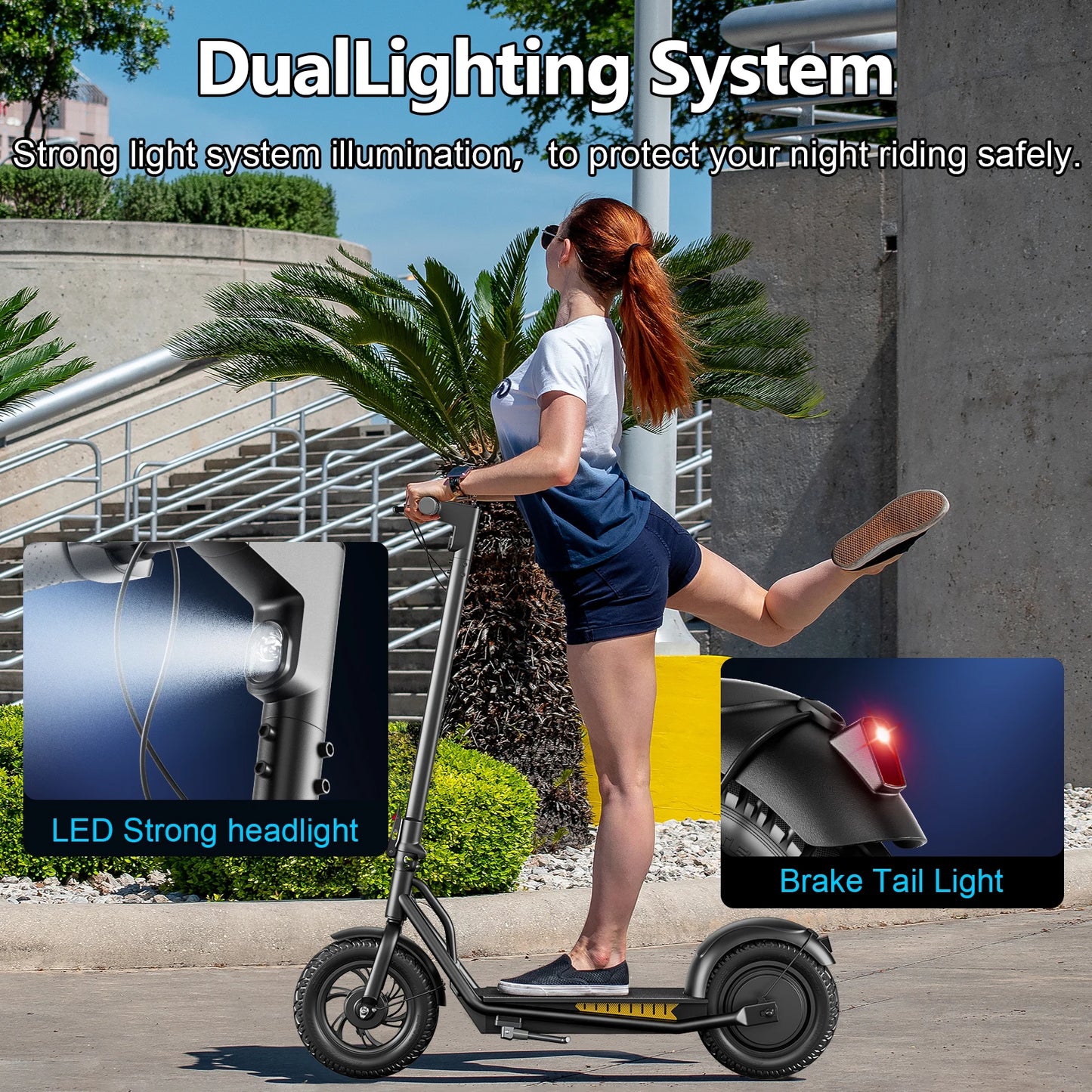 A19 Adult Electric Scooter – 500W, 36V 15Ah, 35km/h, 50-60KM Range, Foldable with Air Tires