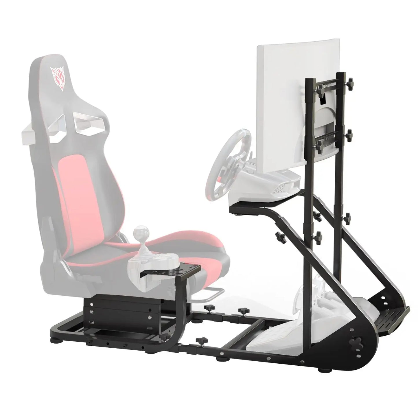 Stable Racing Wheel Cockpit Powder-Coated Steel Frame Compatible with Fanatec, Thrustmaster and More