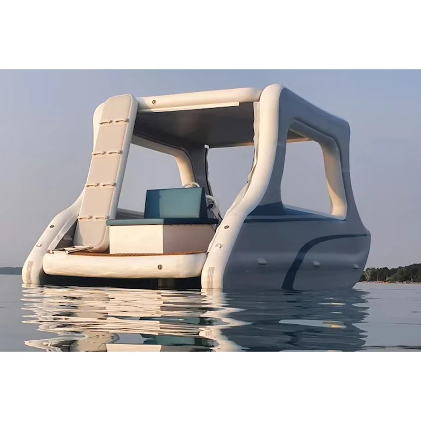 4-8 Person Inflatable Pontoon Boat – Electric Boat with Anti-Slip Floor for Fishing & Diving