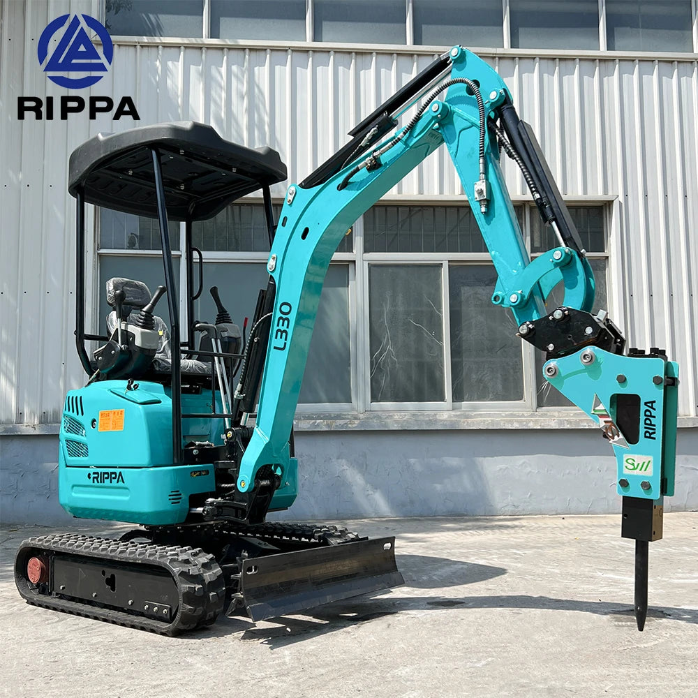 Mini Excavator Attachments Set – Bucket, Thumb, Earth Auger, Quick Hitch & Hydraulic Breaker