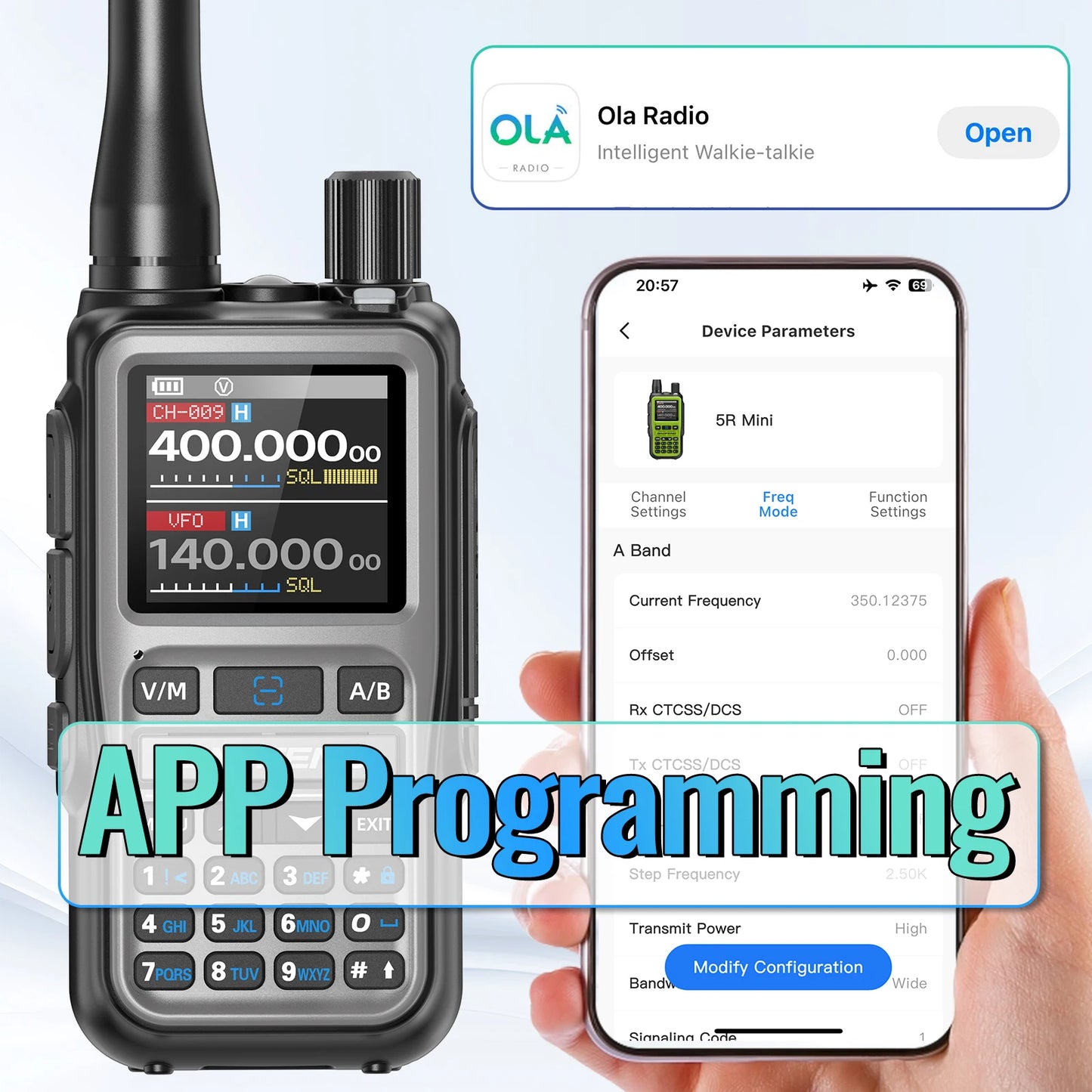 BAOFENG UV-5R Mini Walkie Talkie Multi Band Bluetooth Programming Wireless Copy Frequency 999CH AM FM Long Range Two Way Radio