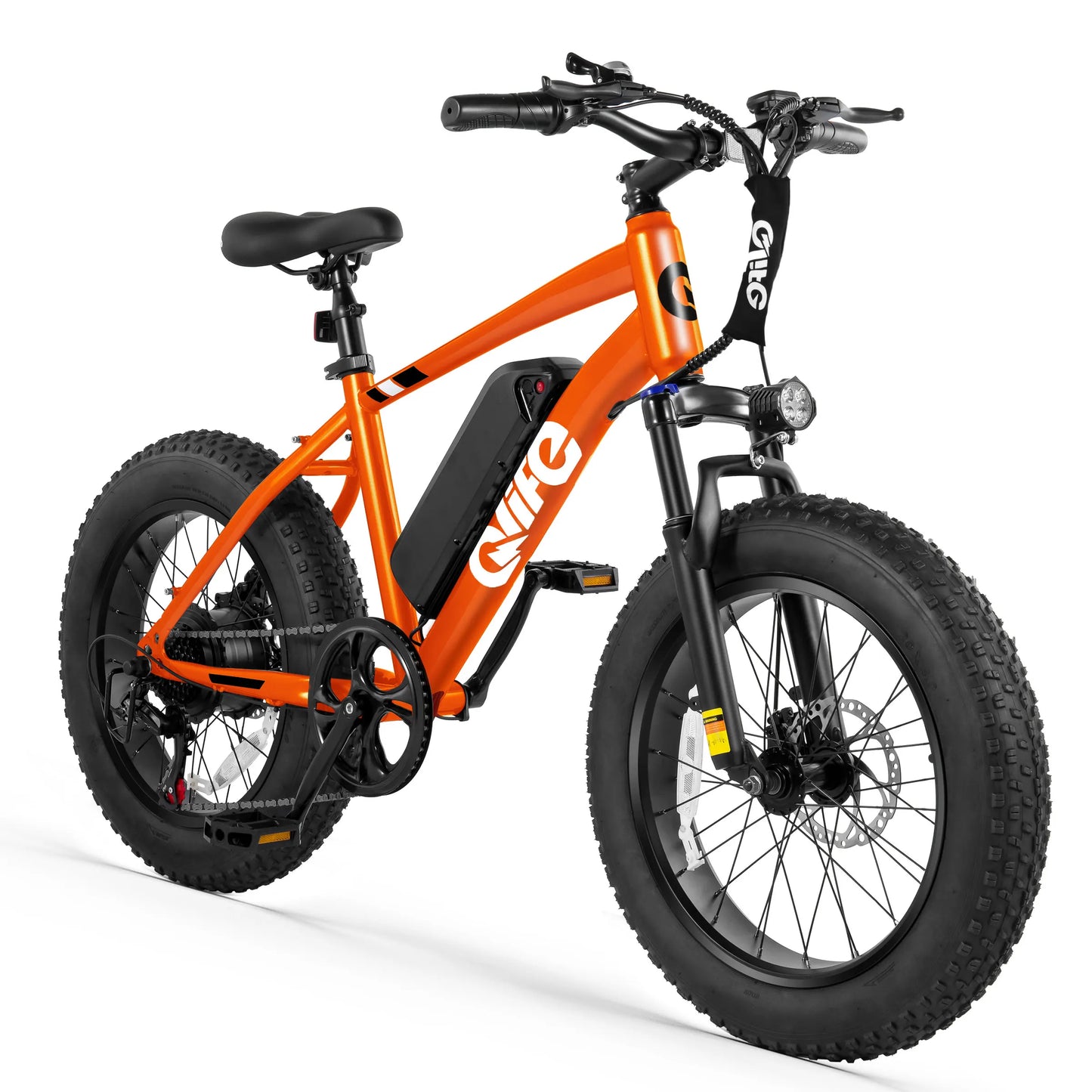 Qlife Racer Fat Tire Electric Mountain Bike – 1200W Peak, 48V, 28MPH, 55-Mile Range, 7-Speed