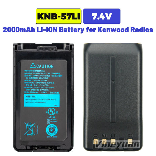 10PCS KNB-57L 2000mAh Replacement Battery for Kenwood NX-220 NX-320 TK-2140 TK-3160 TK-2170 TK-3140 KNB-55L KNB-35 Two Way Radio
