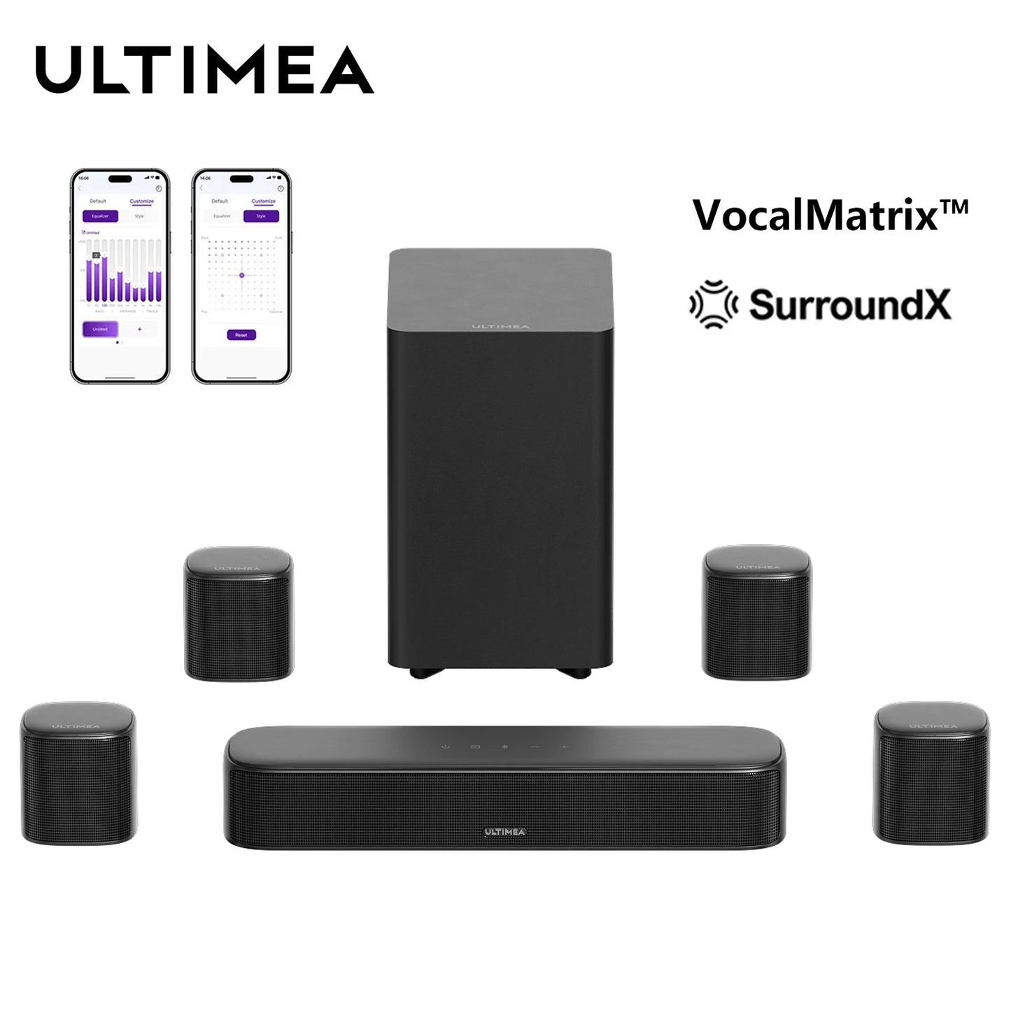 ULTIMEA 7.1ch Soundbar with Subwoofer & 4 Surround Speakers – Home Theater Sound System for TV