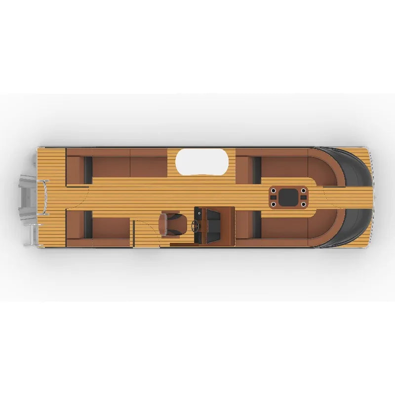Luxury Pontoon Yacht with Outboard Motor – Fiberglass Hull Party Boat
