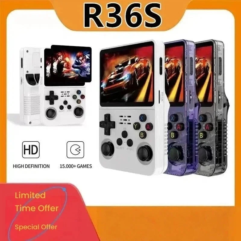 R36S Retro Handheld Video Game Console Linux System 3.5 Inch IPS Screen Portable Pocket Video Player R35S 128GB Games