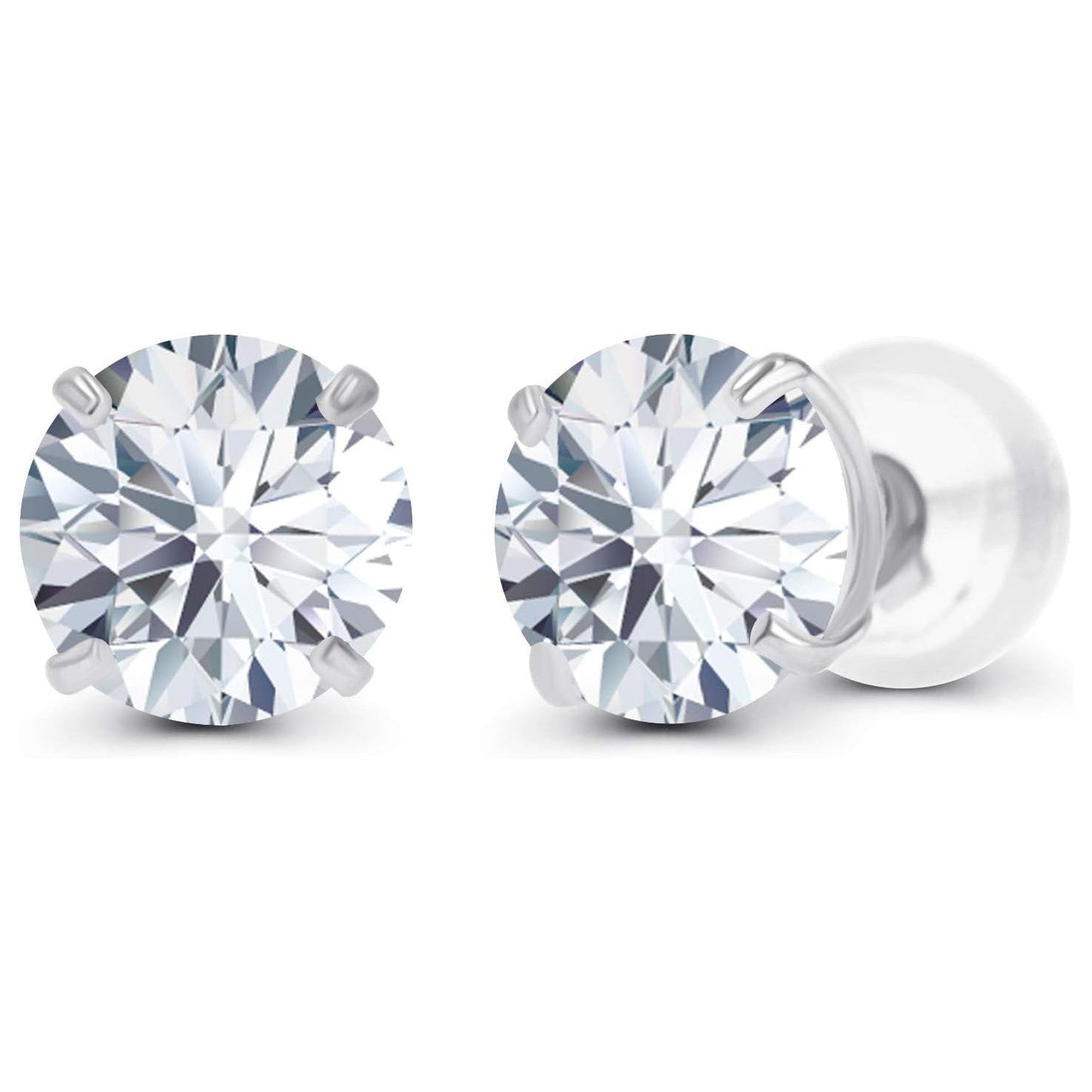 1.50 CTW Lab-Grown Diamond Stud Earrings – 14K White or Yellow Gold, F-G Color, VS Clarity