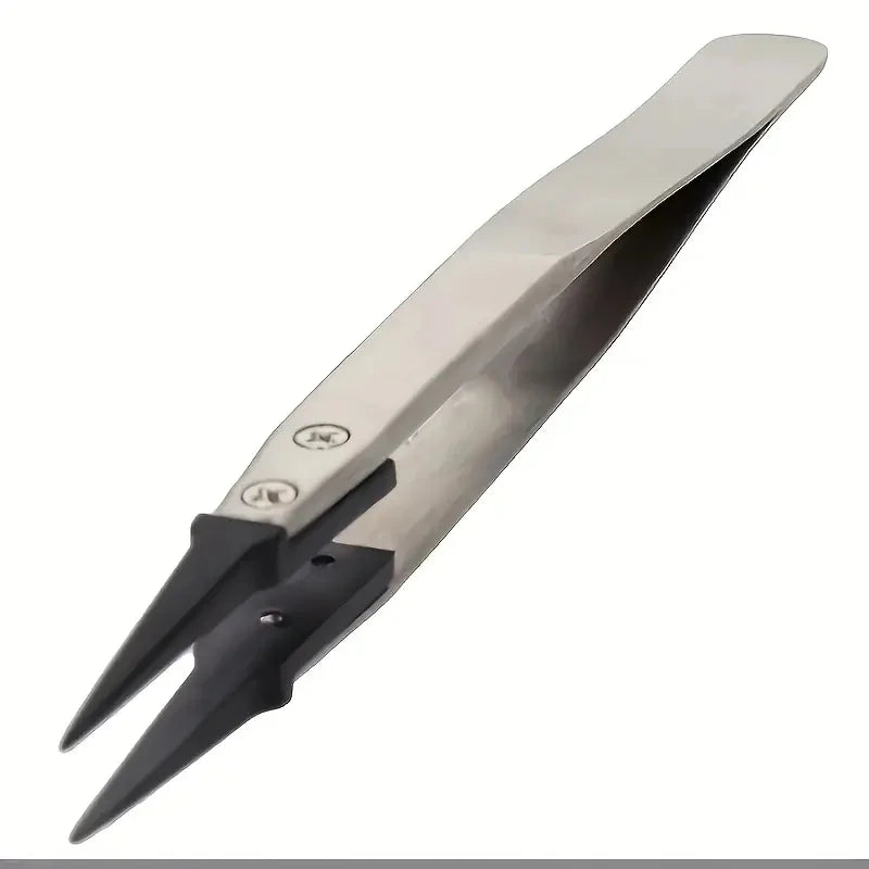ESD-Safe Precision Tweezers – Anti-Static Heavy-Duty Metal Tips for Electronics & Jewelry Repair