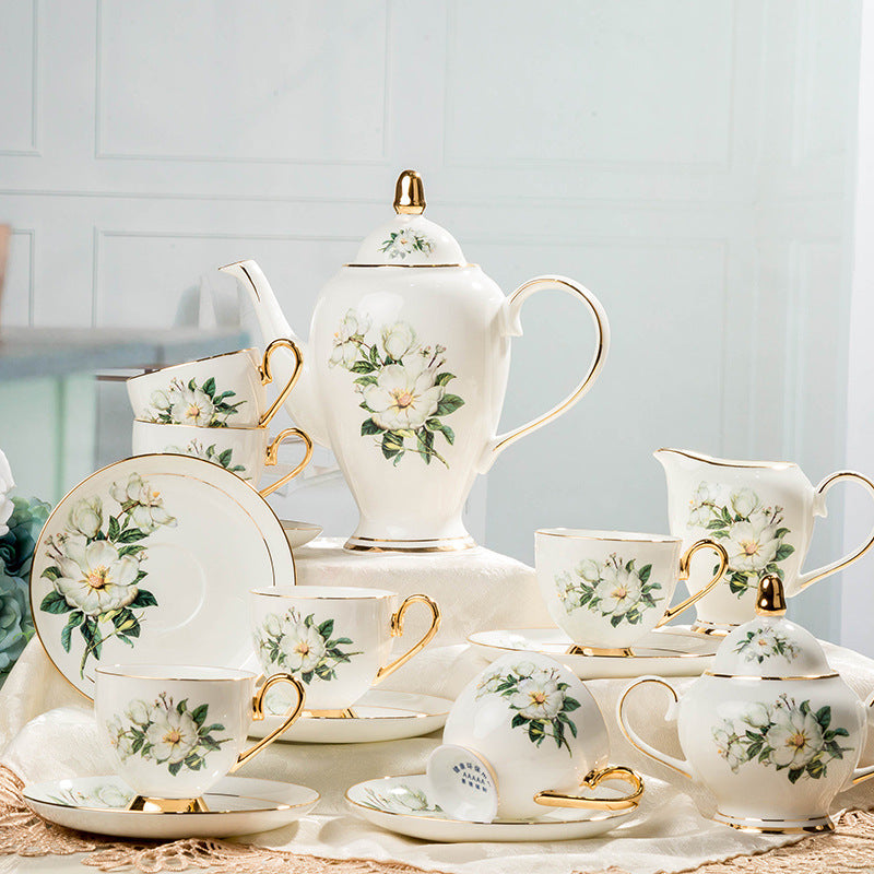 Phnom Penh Gold Ceramic Bone China Tea Cup Set