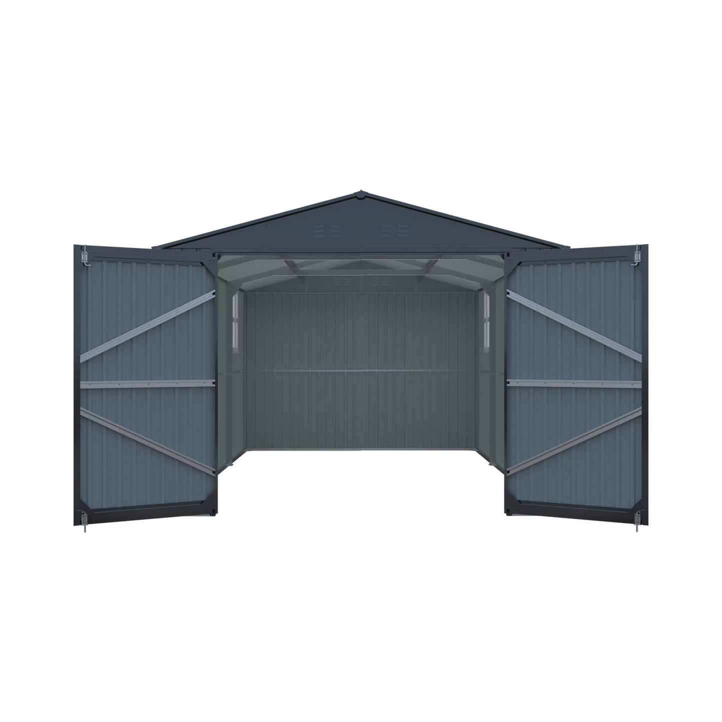 Alora Extra-Large Outdoor Galvanized Steel Outdoor Storage Shed With Skylight Roof (SAK42671)