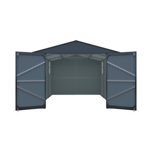 Alora Extra-Large Outdoor Galvanized Steel Outdoor Storage Shed With Skylight Roof (SAK42671)