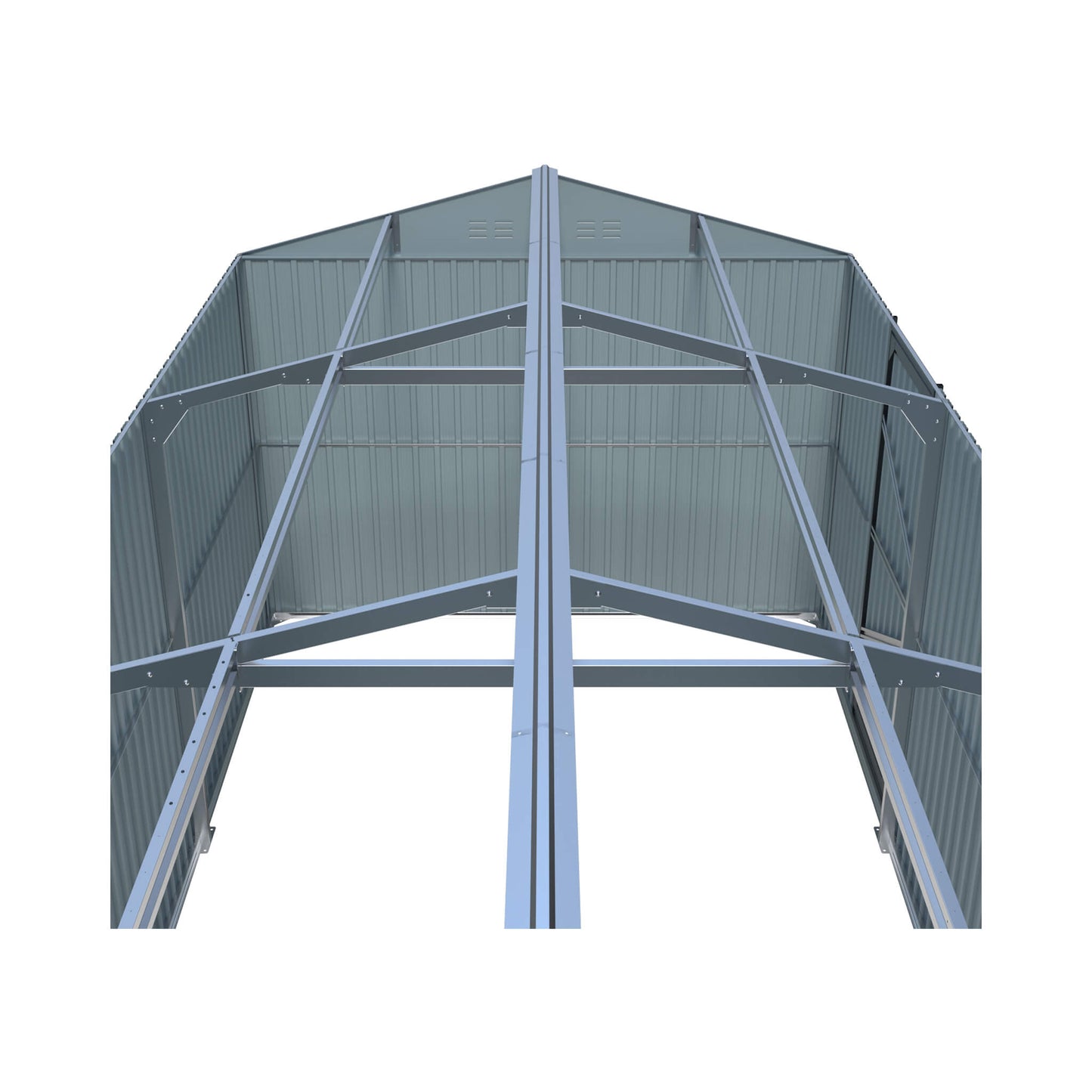 Alora Extra-Large Outdoor Galvanized Steel Outdoor Storage Shed With Skylight Roof (SAK42671)
