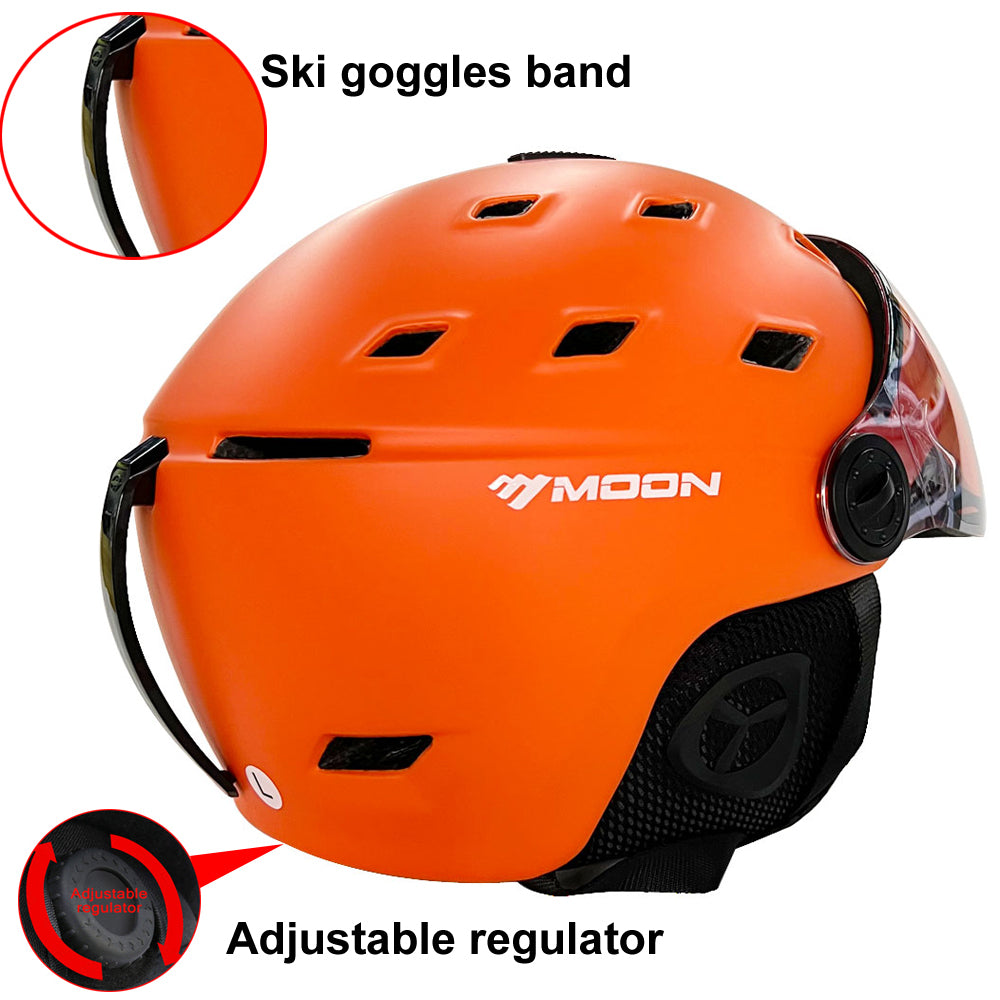MOON Ski Helmet with Integrally-Molded PC+EPS Design