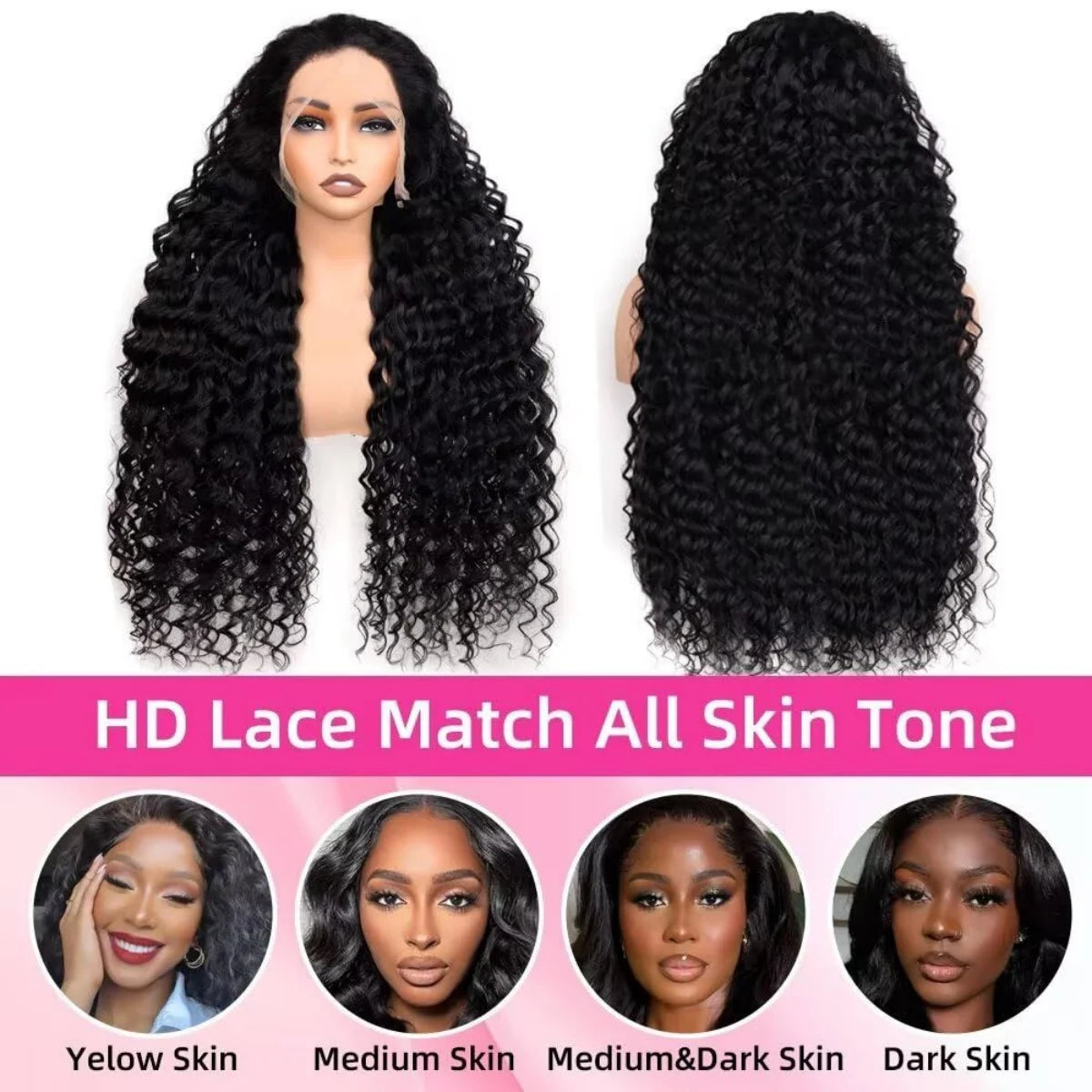 Deep Wigs Human Hair For Woman Burmese Curly Deep Wave Human Hair Wig 13x6 HD Lace Human Hair Wig on Clearance Sale