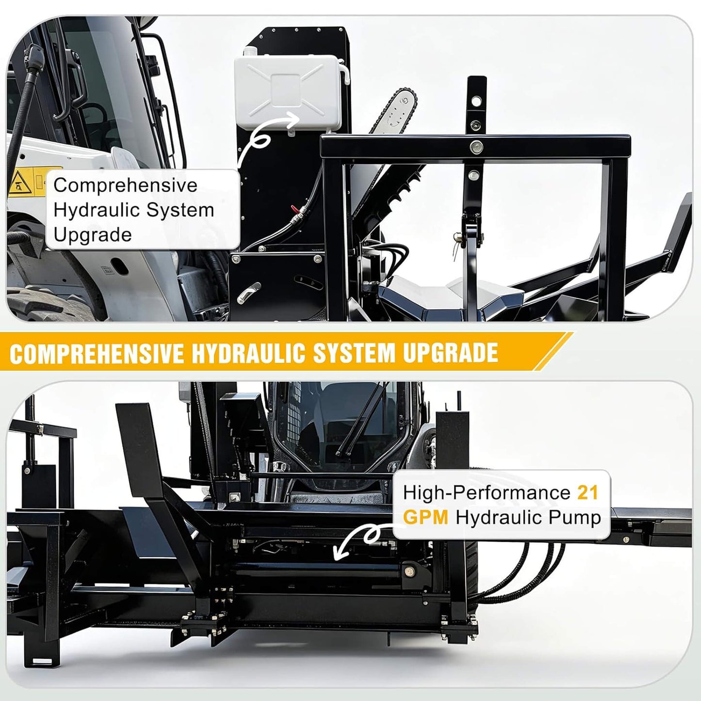 Heavy-Duty 35T All-In-One Firewood Processor And Log Lifter Skid Steer Attachment (SAK37152)
