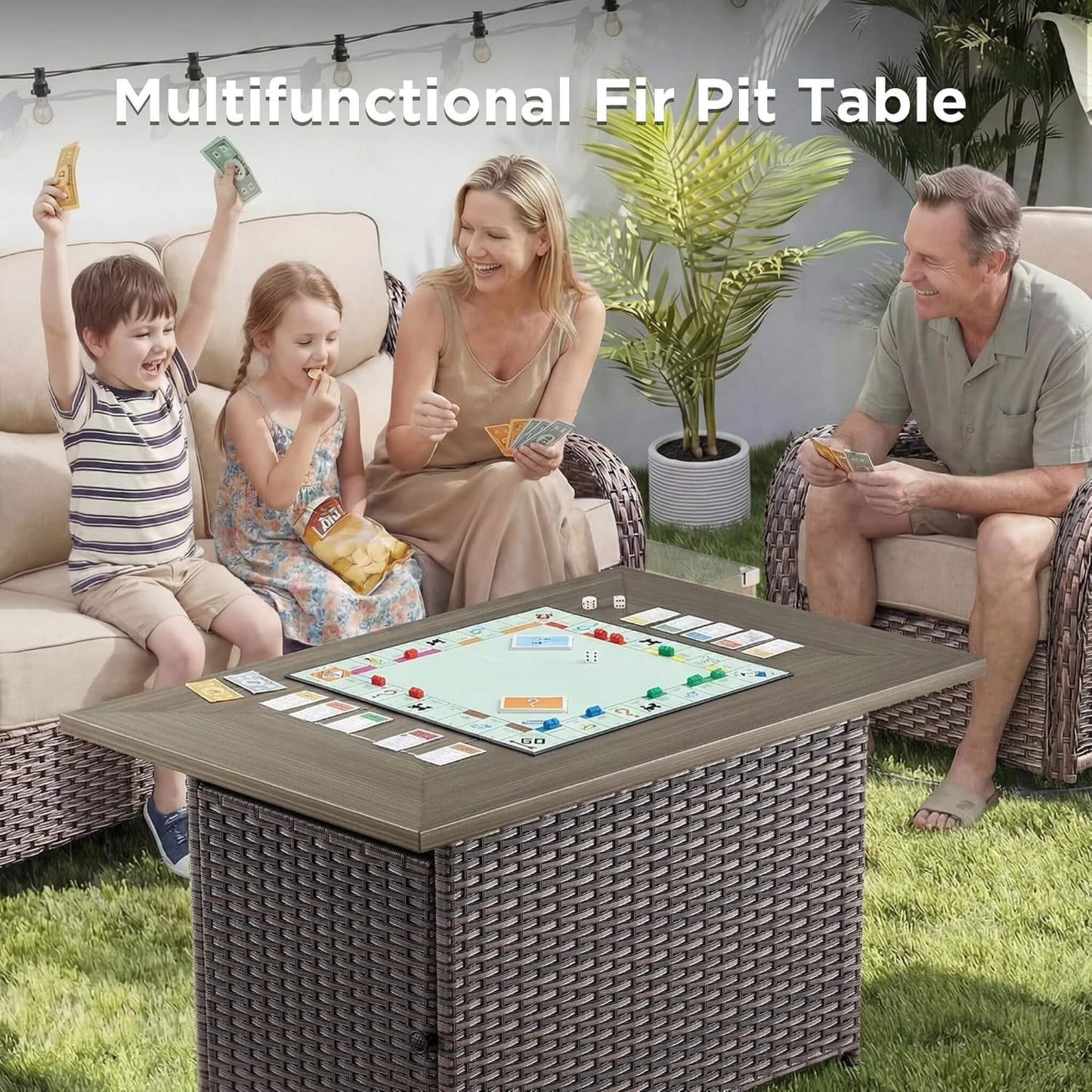 Alora Luxury 10-Piece All-Weather Outdoor Patio Furniture Set With Fire Pit Table (SAK39281)